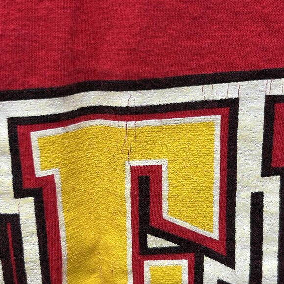 Vintage 1997 Kansas City Chiefs‎ Riddell T-Shirt Single Stitch 90s XXL-READ Hole - Picture 5 of 12